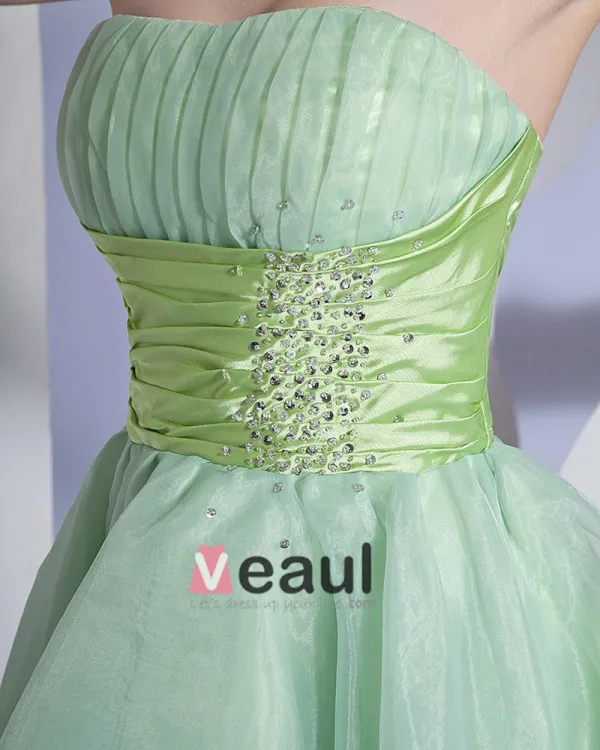 A Line Strapless Organza Short Mini Homecoming Dress