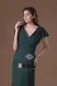 Chiffon Beads Ruffle V Neck Floor Length Mother Of The Bride Dress