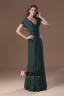 Chiffon Beads Ruffle V Neck Floor Length Mother Of The Bride Dress