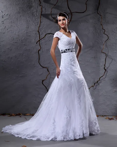 Gaza Aplikacja Kaplicy Pociag-line Suknie Ślubne Suknia Ślubna Princessa