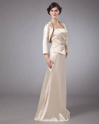 Portrait Floor Length Elastic Butyl Sewing Beads Pleated Special Guests Dresses