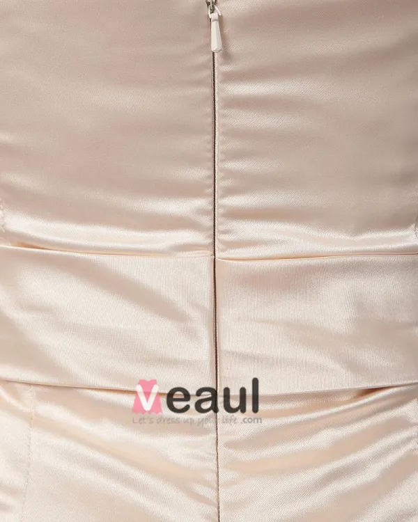 Portrait Floor Length Elastic Butyl Sewing Beads Pleated Special Guests Dresses