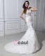 Perlant Applique V Cou Tribunal Sirène Robes De Mariage Nuptiales De Robe