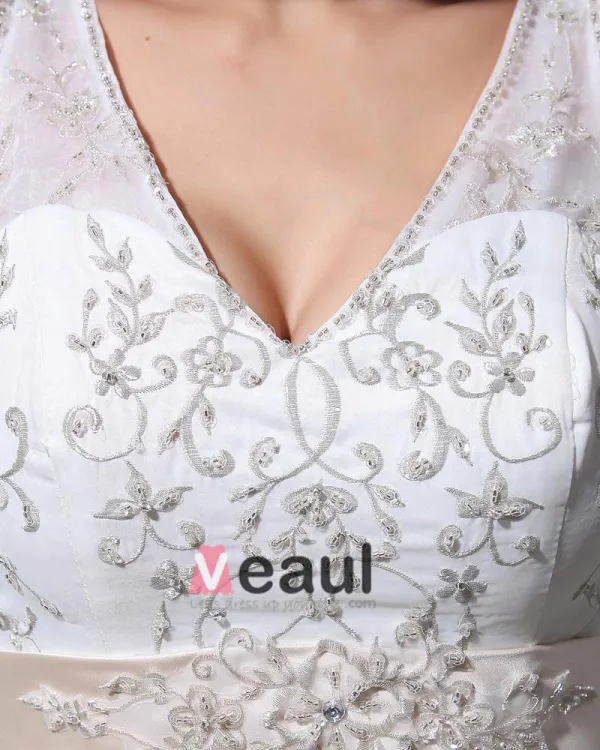 Perlant Applique V Cou Tribunal Sirène Robes De Mariage Nuptiales De Robe