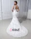 Perlant Applique V Cou Tribunal Sirène Robes De Mariage Nuptiales De Robe