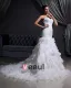 Sweetheart-Neck 2080Organza Satin Tulle Pleat Mermaid Wedding Dress