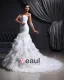 Sweetheart-Neck 2080Organza Satin Tulle Pleat Mermaid Wedding Dress