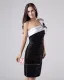 Sleeveless Taffeta Tulle Beading Ruffles One Shoulder Short Cocktail Party Dresses