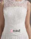 Satin Dentelle Applique Balayage Gaine Nuptiale Robe De Mariée De Robe