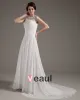Satin Lace Applique Sweep Sheath Bridal Gown Wedding Dress
