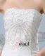 Broderie Perles Bretelles Train Chapelle Satin Robe De Mariée Fourreau