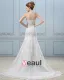 Broderie Perles Bretelles Train Chapelle Satin Robe De Mariée Fourreau