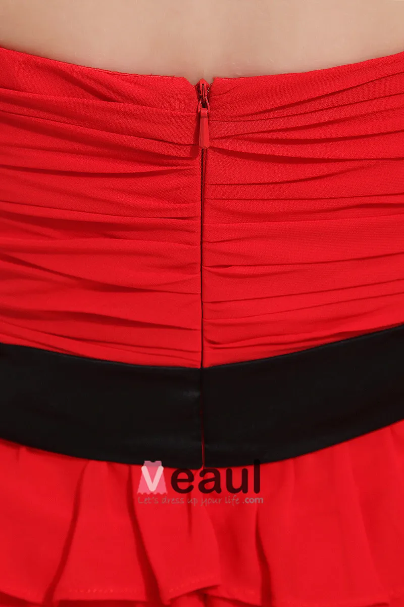 Chiffon Silke Satin Kjaereste Krusning Ermelos Rygglose Glidelas Ankel Lengde Lagdelt Brudepikekjoler