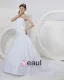 Satijn Organza Strapless Kralen Applique Ruches Zeemeermin Bruidsjurken Trouwjurken