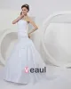 Satin Organza Strapless Beading Applique Ruffles Mermaid Bridal Gown Wedding Dresses