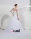 Satijn Organza Strapless Kralen Applique Ruches Zeemeermin Bruidsjurken Trouwjurken