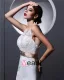 Licou Sans Manches Bouton Ceinture Applique Etage Longueur Dentelle Charmeuse Femme Robe De Mariée Sirène