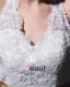 Licou Sans Manches Bouton Ceinture Applique Etage Longueur Dentelle Charmeuse Femme Robe De Mariée Sirène