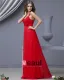 Chiffon Ruffle Shoulder Straps Floor Length Bridesmaid Dresses