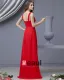 Chiffon Ruffle Shoulder Straps Floor Length Bridesmaid Dresses