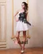 Satijn Organza Applique Een Schouder Korte Cocktailjurken