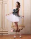 Satijn Organza Applique Een Schouder Korte Cocktailjurken