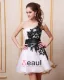 Satijn Organza Applique Een Schouder Korte Cocktailjurken