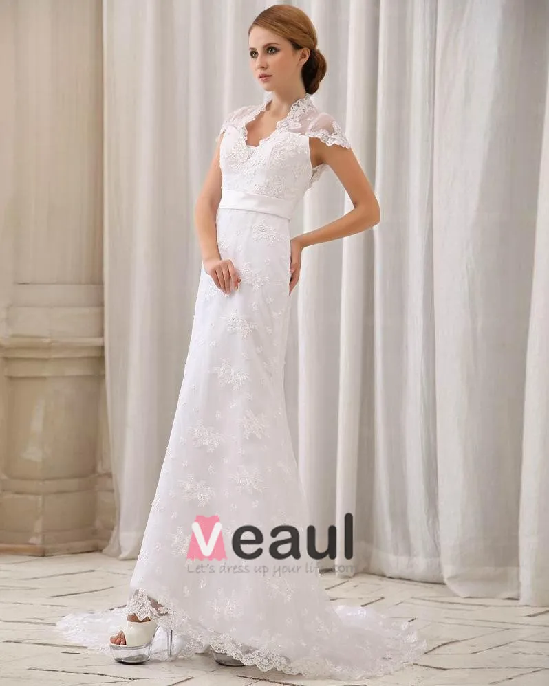 chinese dress ladies CANDACE / High Collar Lace Wedding Dress with Long Sleeves main image 1