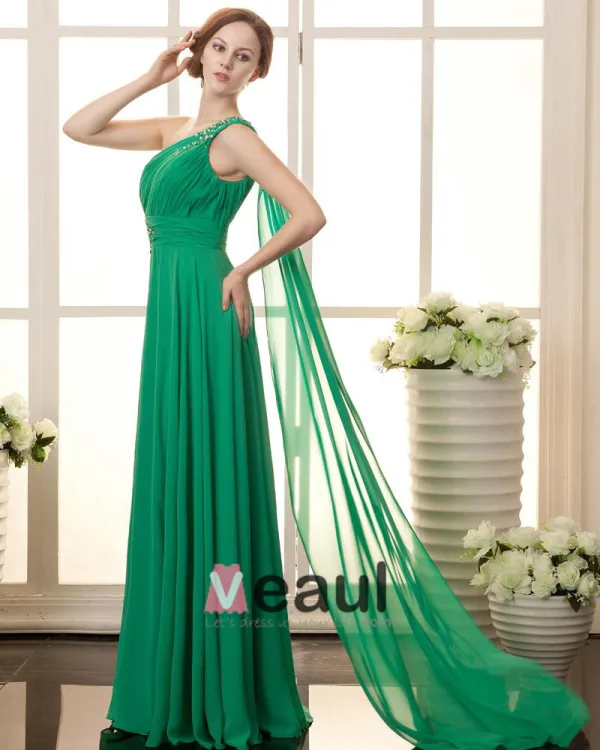 Chiffong Parlor Ena Axeln Golv Langd Plus Size Aftonklänning