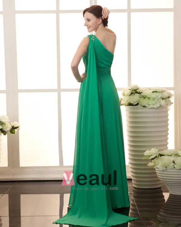 Chiffong Parlor Ena Axeln Golv Langd Plus Size Aftonklänning