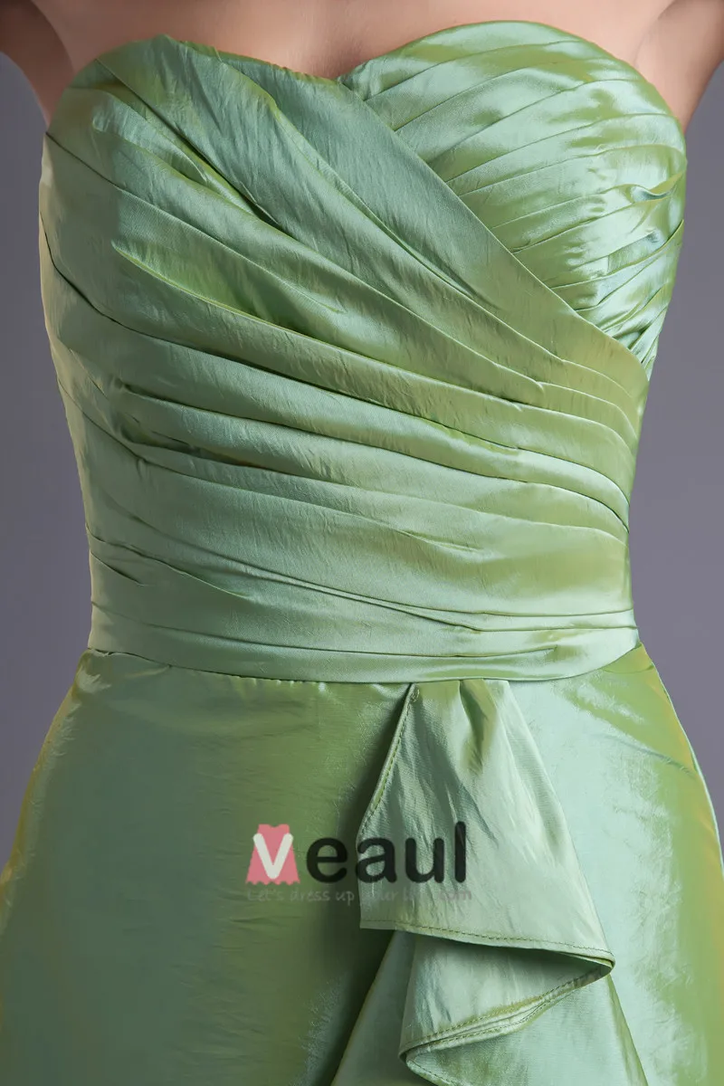 Mote Taffeta Kjaereste Lar Lengde Plissert Brudepikekjoler