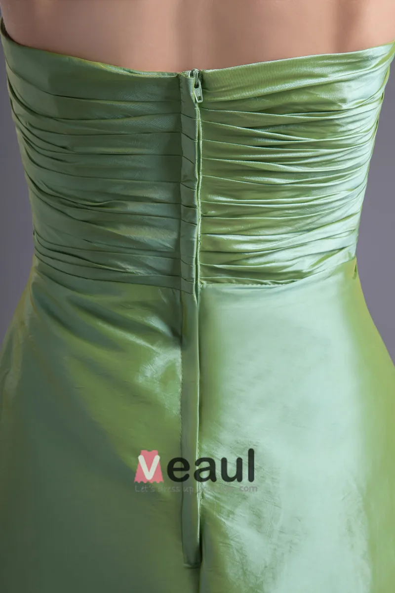 Mote Taffeta Kjaereste Lar Lengde Plissert Brudepikekjoler