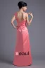 Satin Plisse Une Epaule Etage Robe De Demoiselle D'honneur De Longueur De Mode
