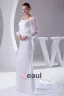 Elegant Satin Chiffon Lacework Beading Square Neck Floor Length Women Wedding Dress