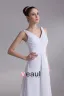 V Hals Geplooid Vloer Lengte Chiffon Empire Bruidsjurken Trouwjurken