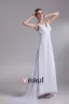V Hals Geplooid Vloer Lengte Chiffon Empire Bruidsjurken Trouwjurken