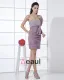Bustier Zipper Manches Perles Bowknot Longueur Mini Robe De Cocktail En Mousseline De Soie De Femme