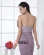Bustier Zipper Manches Perles Bowknot Longueur Mini Robe De Cocktail En Mousseline De Soie De Femme