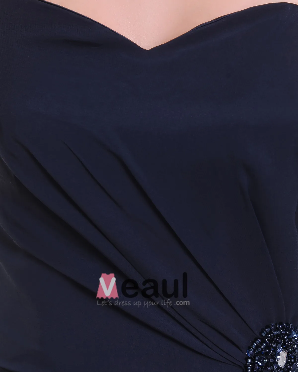 Kjaereste Plisserte Gulv Lengde Chiffon Kvinne Brudepikekjoler