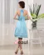 Licou Sans Manches Plissee Longueur Genou Charmeuse Femme Robe De Demoiselle Zipper