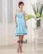 Licou Sans Manches Plissee Longueur Genou Charmeuse Femme Robe De Demoiselle Zipper