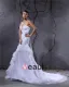 Elegant Satin Yarn Flower Beaded Sweetheart Floor Length Mermaid Wedding Dress
