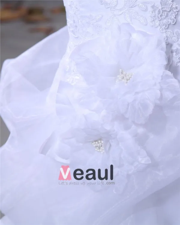 Elegant Satin Yarn Flower Beaded Sweetheart Floor Length Mermaid Wedding Dress
