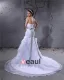Elegant Satin Yarn Flower Beaded Sweetheart Floor Length Mermaid Wedding Dress