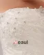 Stilvolle Dünne Stickerei Ruffle Bodenlangen Organza Trägerlosen Fleck Mermaid Brautkleid