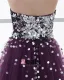 A-linje Tyll Sequin Beading Krusning Kjaereste Gulv Lengde Ballkjoler