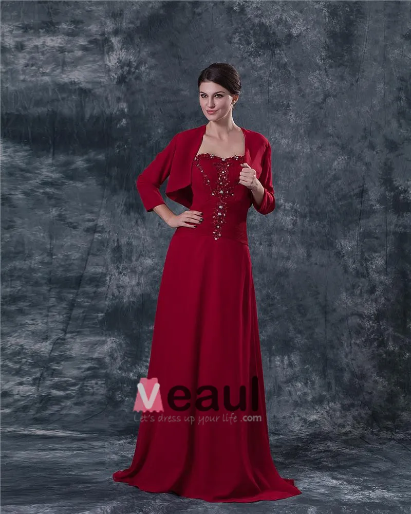 Chiffon Applikasjon Broderi Kjaereste Ankel Lengde Modre Av Bruden Gjester Kjoler