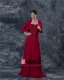 Chiffon Applikasjon Broderi Kjaereste Ankel Lengde Modre Av Bruden Gjester Kjoler