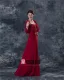 Chiffon Applikasjon Broderi Kjaereste Ankel Lengde Modre Av Bruden Gjester Kjoler