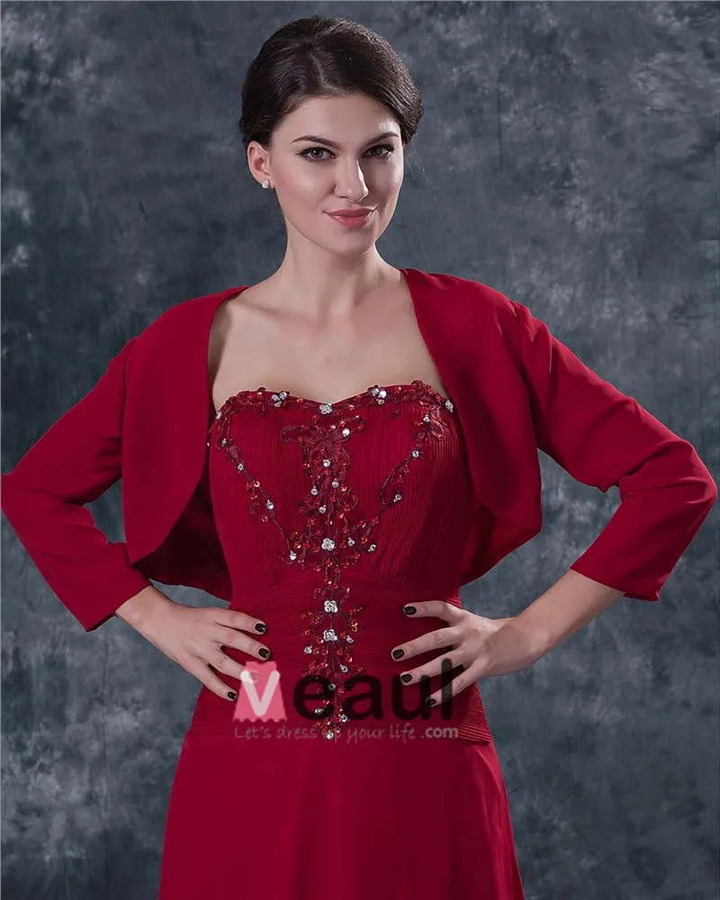 Chiffon Applikasjon Broderi Kjaereste Ankel Lengde Modre Av Bruden Gjester Kjoler